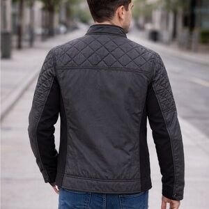 Guess Men's Charcoal Quilted Jacket